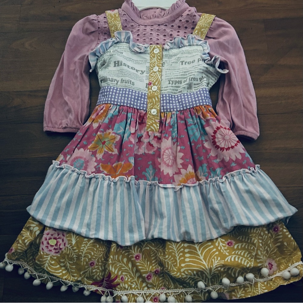 Mustard Pie Storybook cottage core dress think boho valentines ruffle + gap top